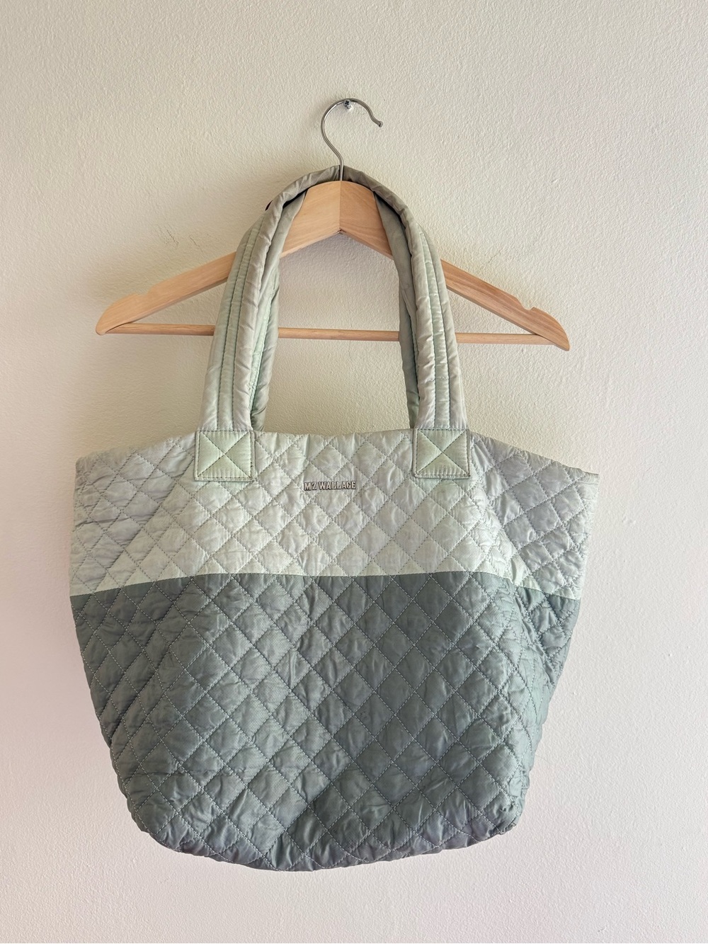 MZ Wallace tote bag purse quilted worn